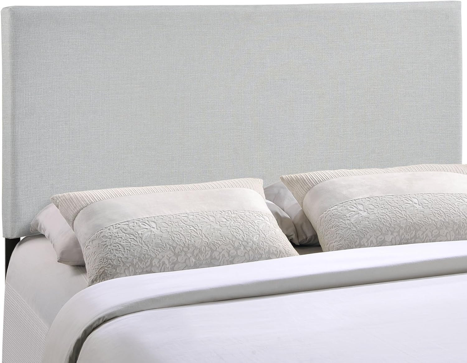 Region Linen Fabric Upholstered Queen Headboard in Gray