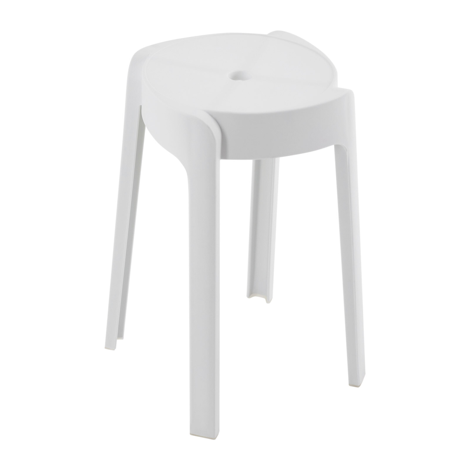 5Pcs Plastic Stools 18” Height Indoor OutdoorKitchen Bar Chairs Stackable White