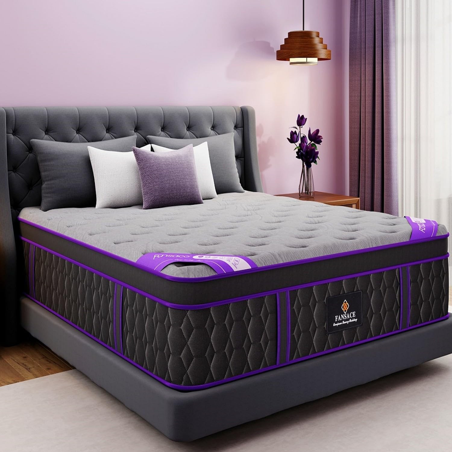 12″ King Size Hybrid Mattress – Cooling Gel & Pocket Springs, 365-Night Trial