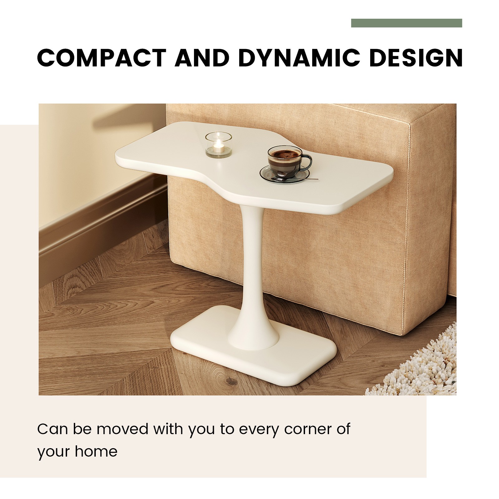 Modern Irregular End Table,Small SideTable,Sofa Table for Living Room,Nightstand