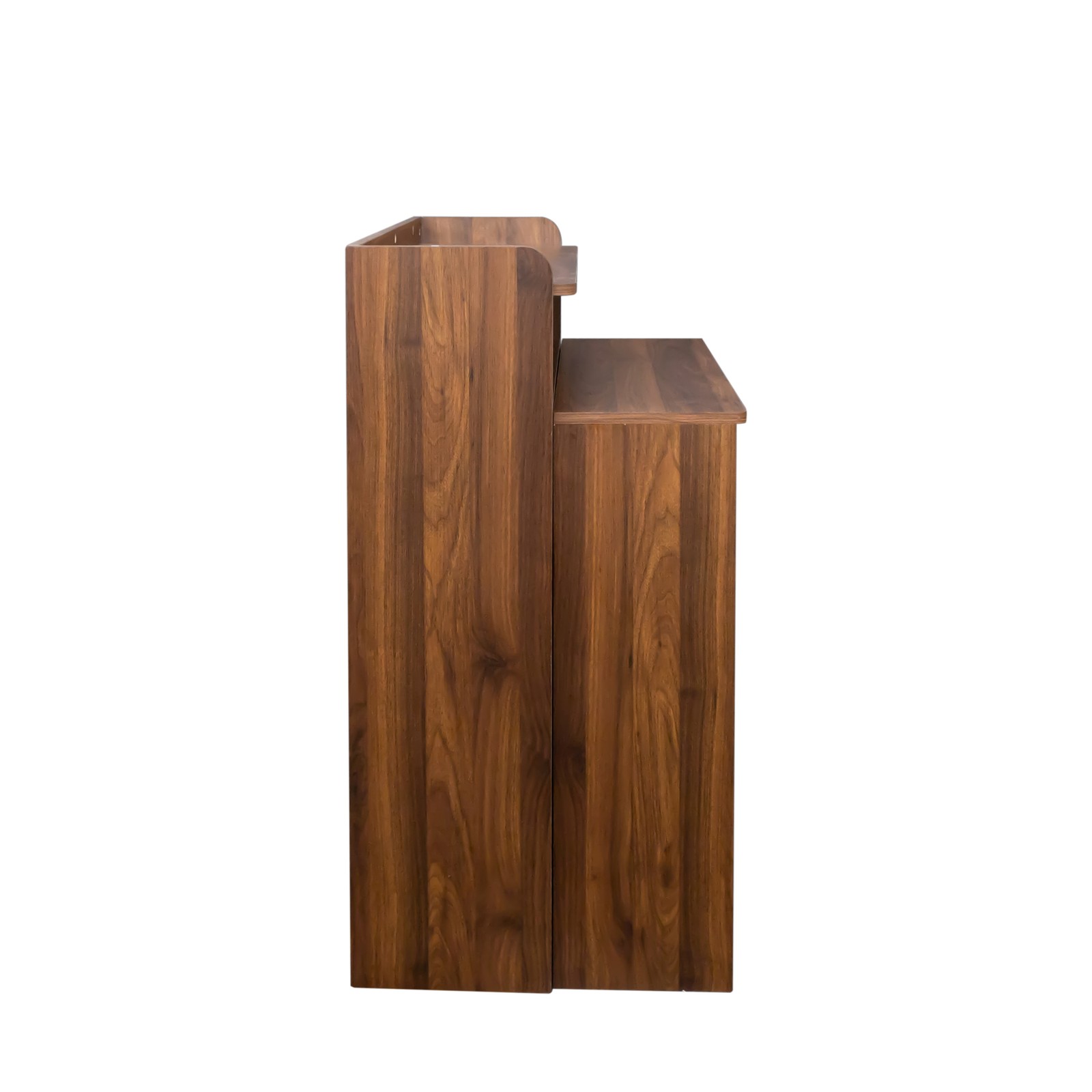 Modern Extendable Dining Table with Storage Shelf – 95.4 in Walnut Finish