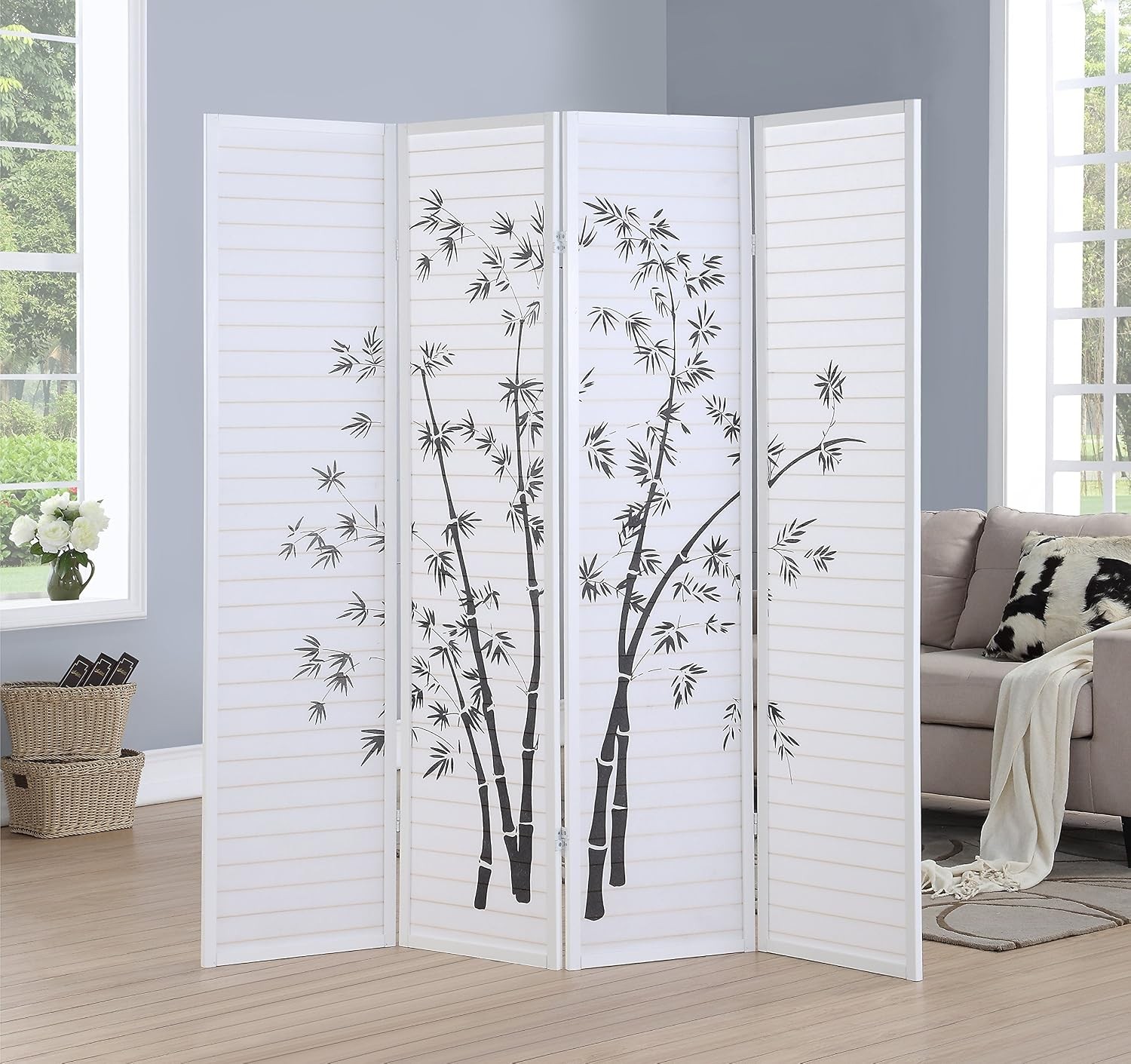 Japanese Shoji Room Divider Freestanding Privacy Screen Wood Frame Partition