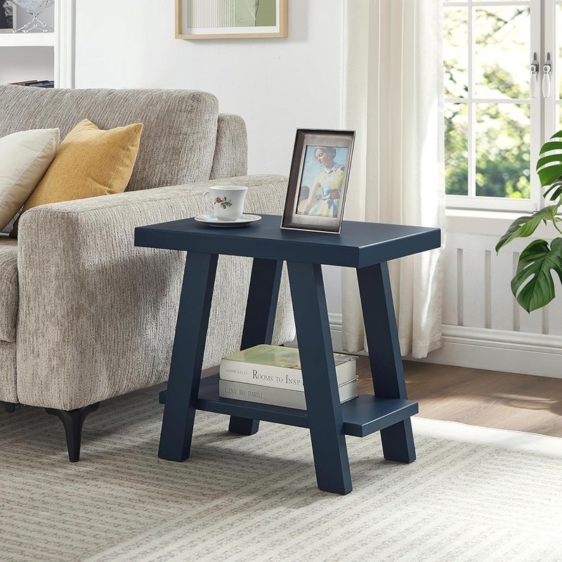 Durable Paper Laminated Veneer Table W/ Extra Shelf Living Room Storage New