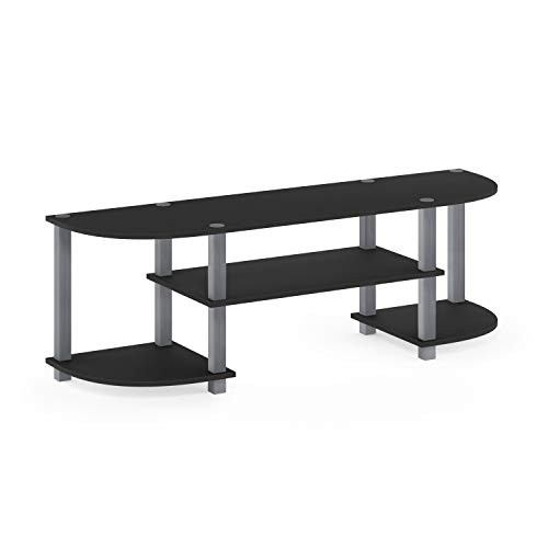 FURINNO TURN-S-TUBE WIDE TV ENTERTAINMENT CENTER, ESPRESSO/BLACK – 11058BK/GY