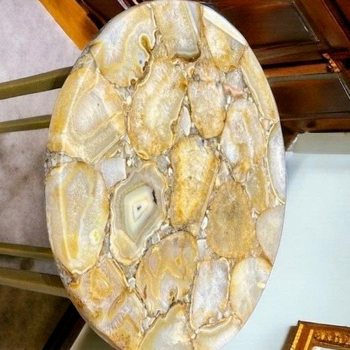 Yellow Agate Side Table Top, Agate Coffee & End Table Top, Decor Home Furnitures