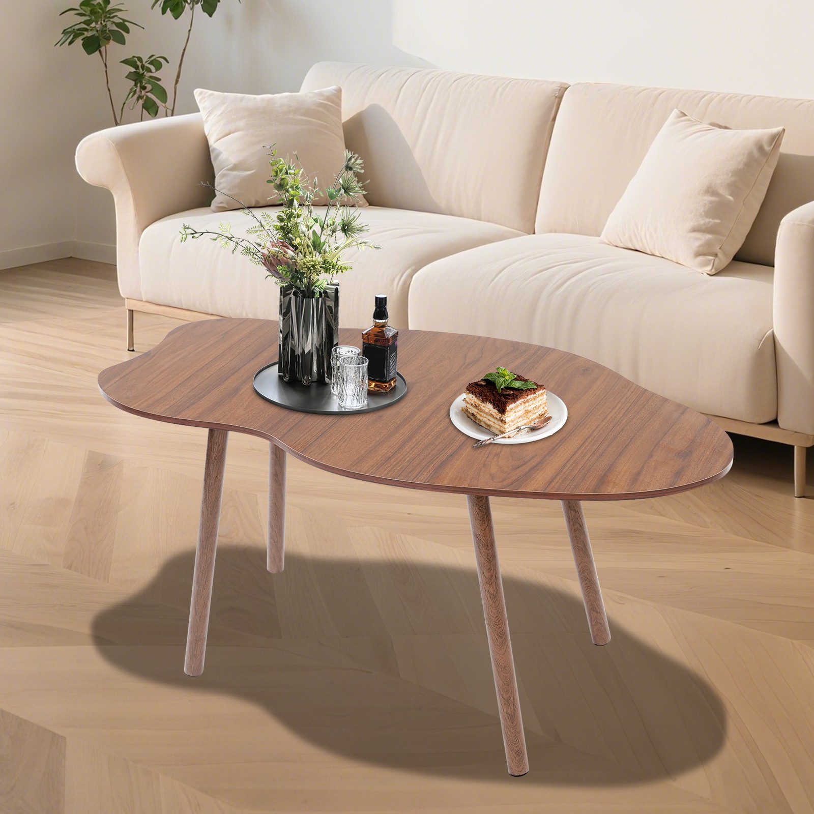 Sofa Side Table Cloud-shaped Coffee Table Modern End Table 39.3*19.68*19.68 in