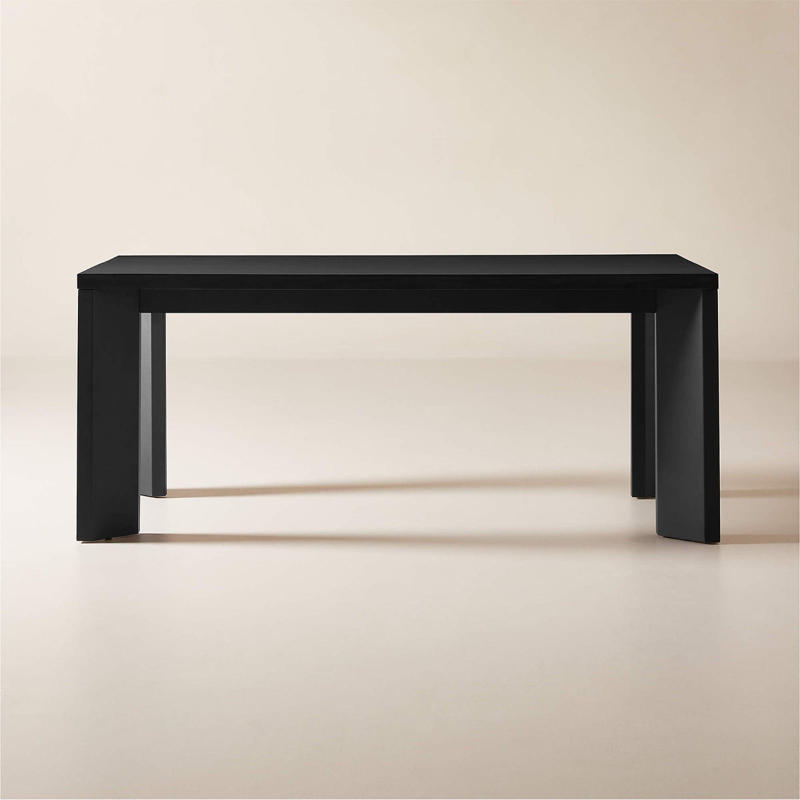 95” Rectangular Ebonized Oak Dining Table with Black Steel Legs