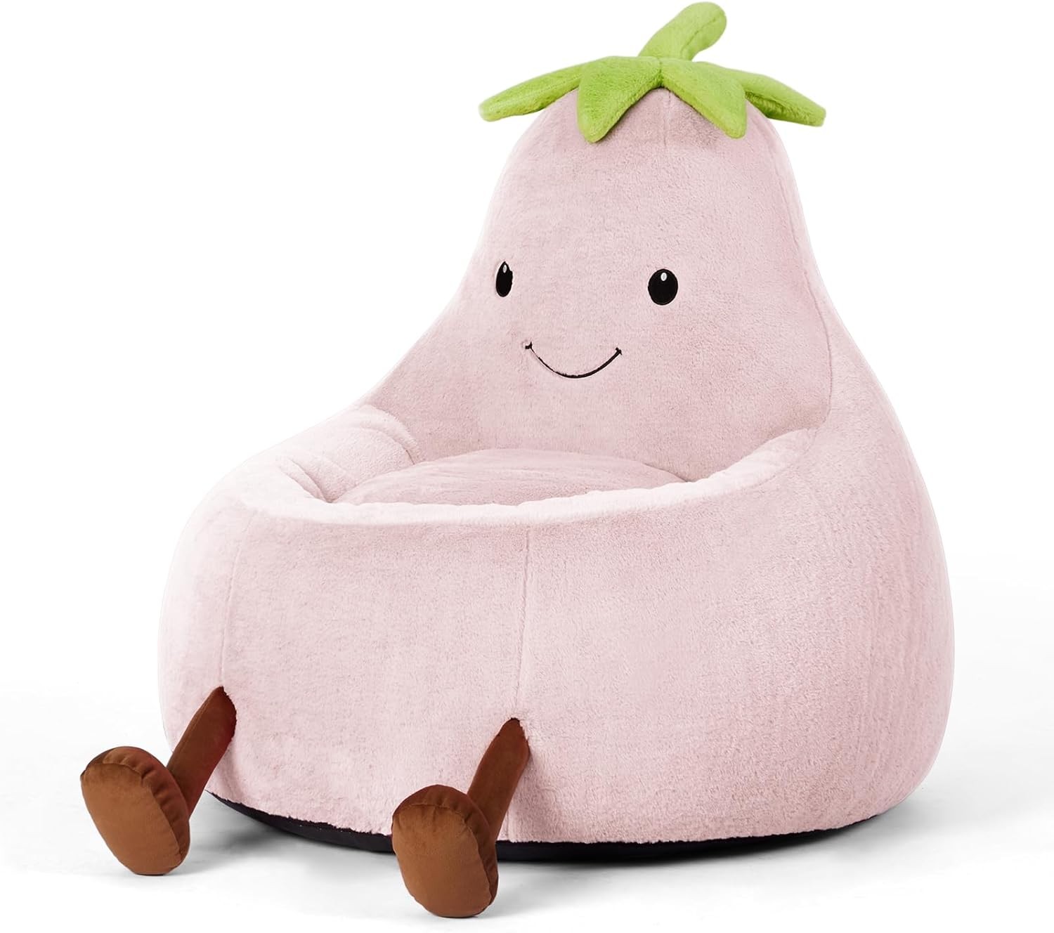 Kids Bean Bag Chair Stuffed Toddler Couch w/ Faux Rabbit Fur Cover for Teens Kid