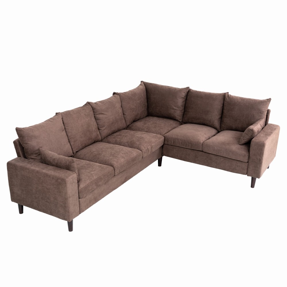 Jumbo L-Shape Sectional Sofa Couch Corner Sofa Seat Modern Linen Fabric 100*80”