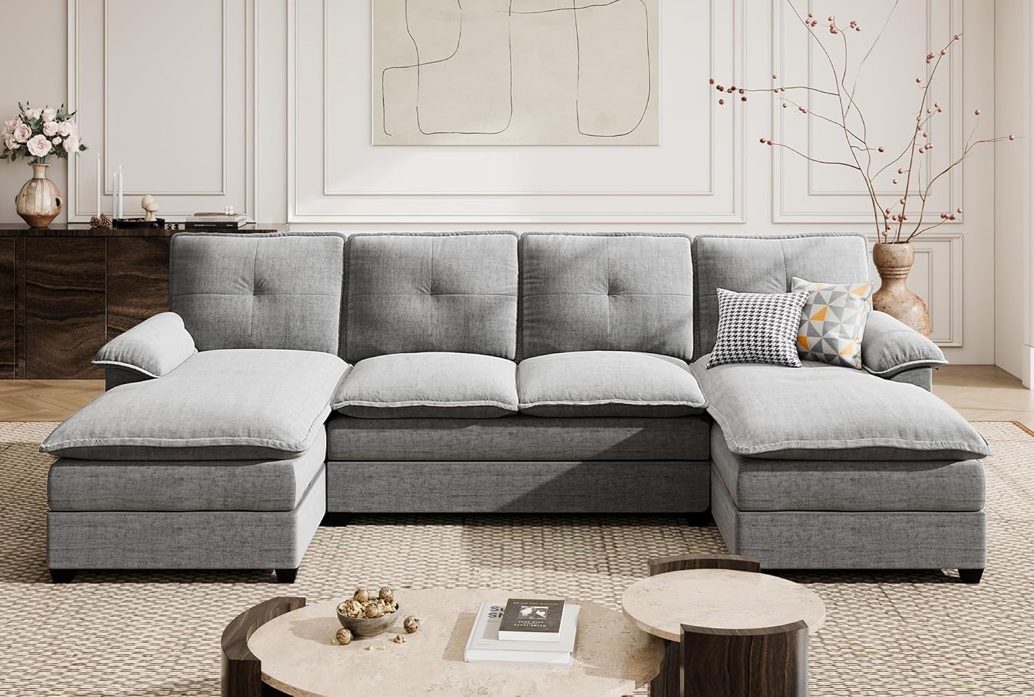 Sectional Couches for Living Room | Inch U-Shaped Sectional Couch