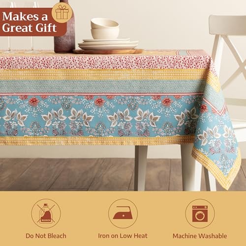 Table Cloth Rectangle Table 100% Cotton 60 x 90 Inches Tablecloth Reusable