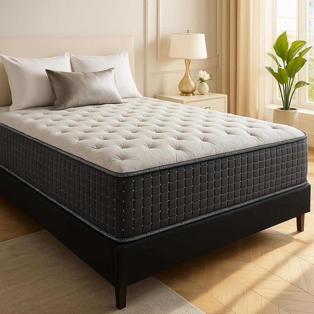 14″ Luxury Twin Mattress, Hybrid Foam & Pocket Coil for Comfort & Support