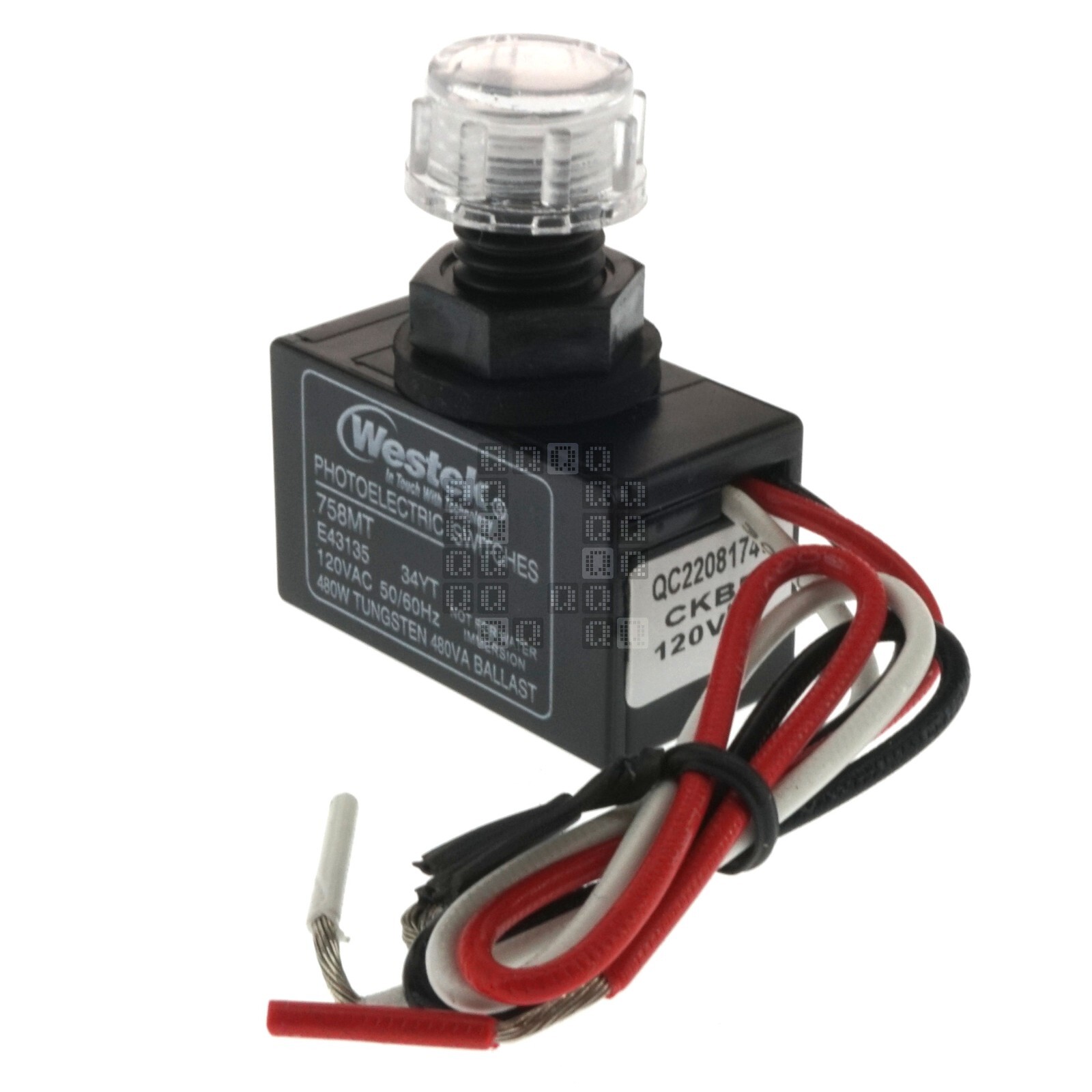 Westek 758M Post Eye Light Control, 120VAC 480W, Black, 7/16″ Hole