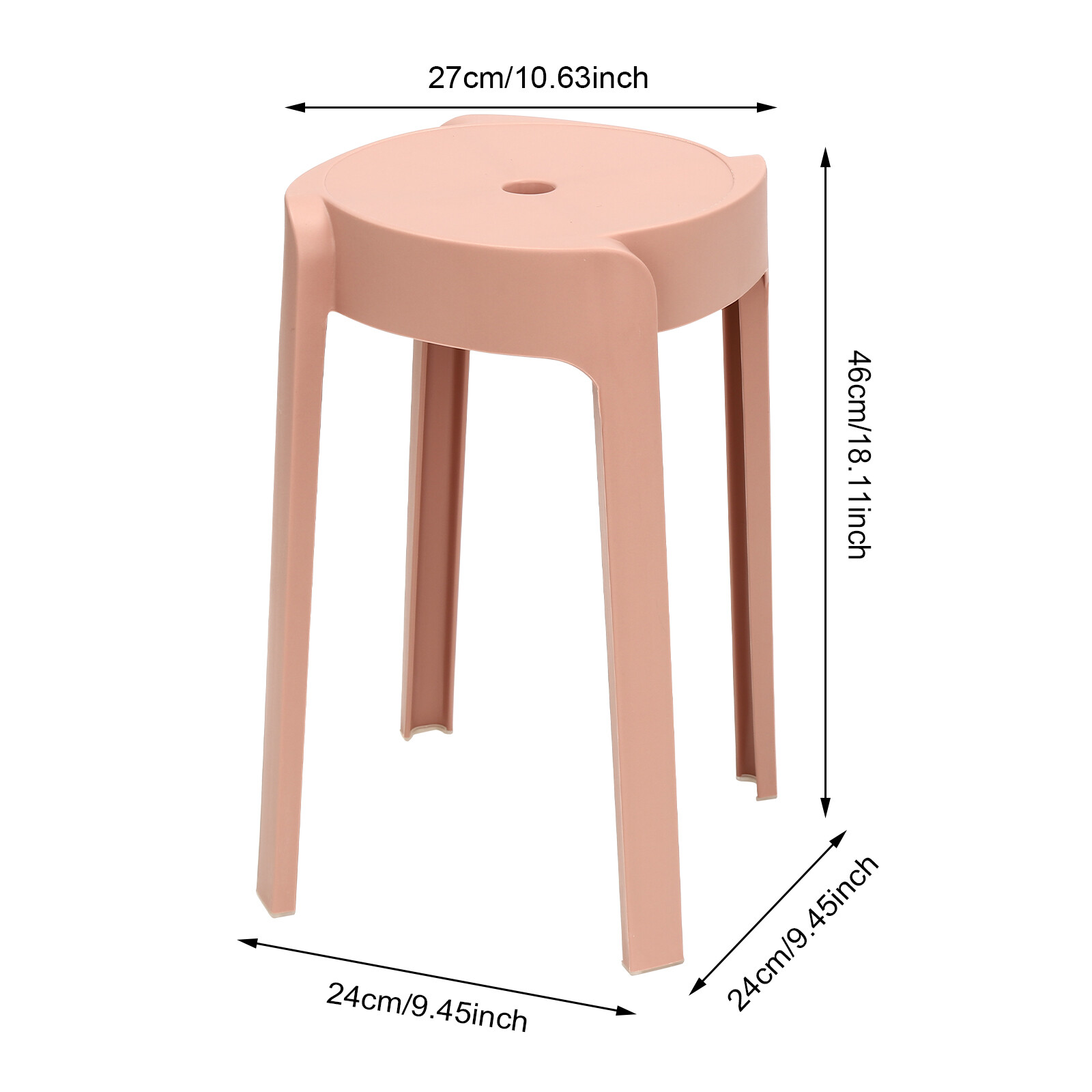 18-Inch Stackable Plastic Stools – 10 Pack Lightweight & Portable