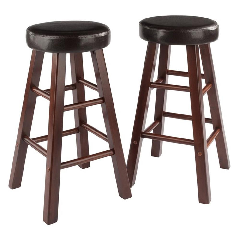 Pemberly Row 25.6″ Solid Wood Counter Stool in Walnut/Espresso (Set of 2)
