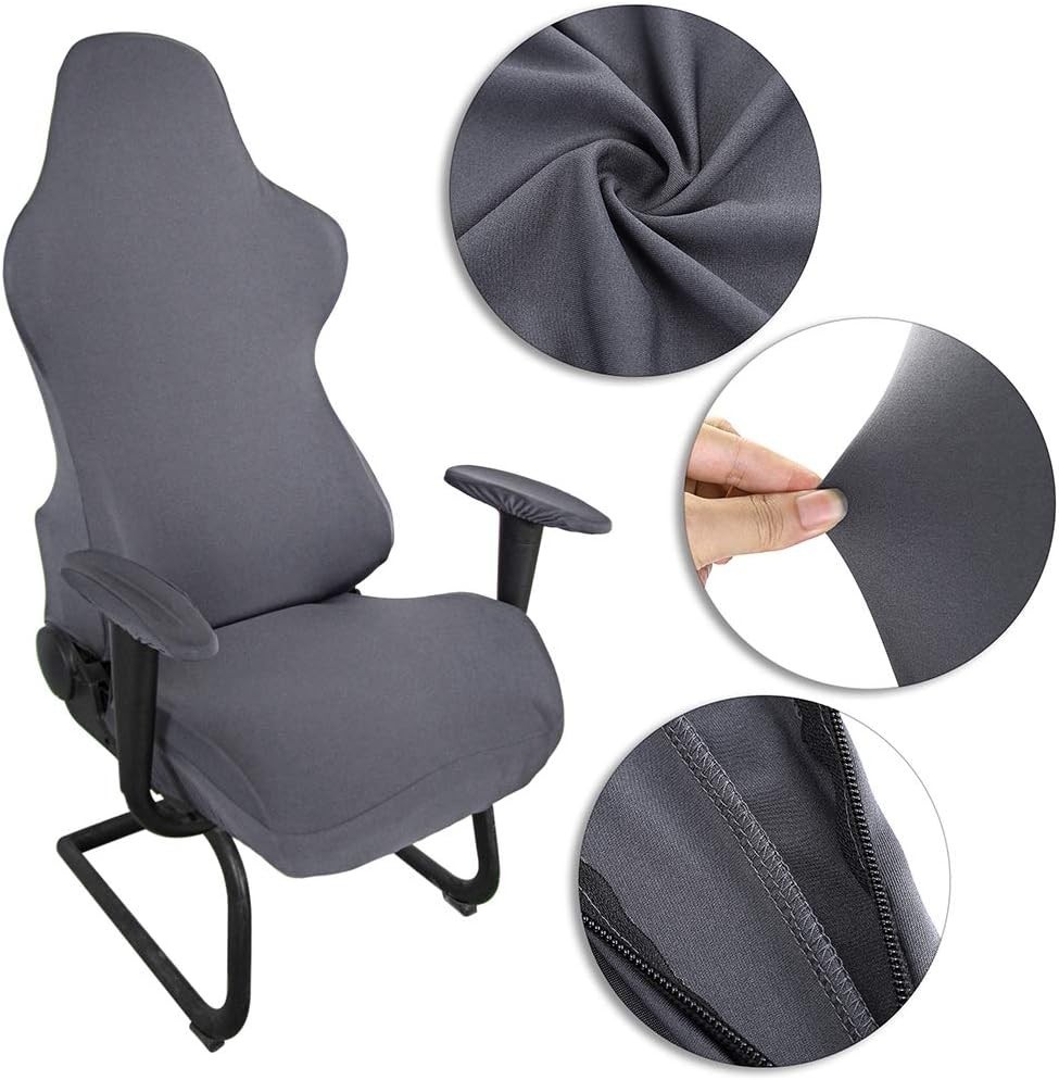Ergonomic Chair Slipcover Set – Soft, Protective, and Stylish Dark Grey Design