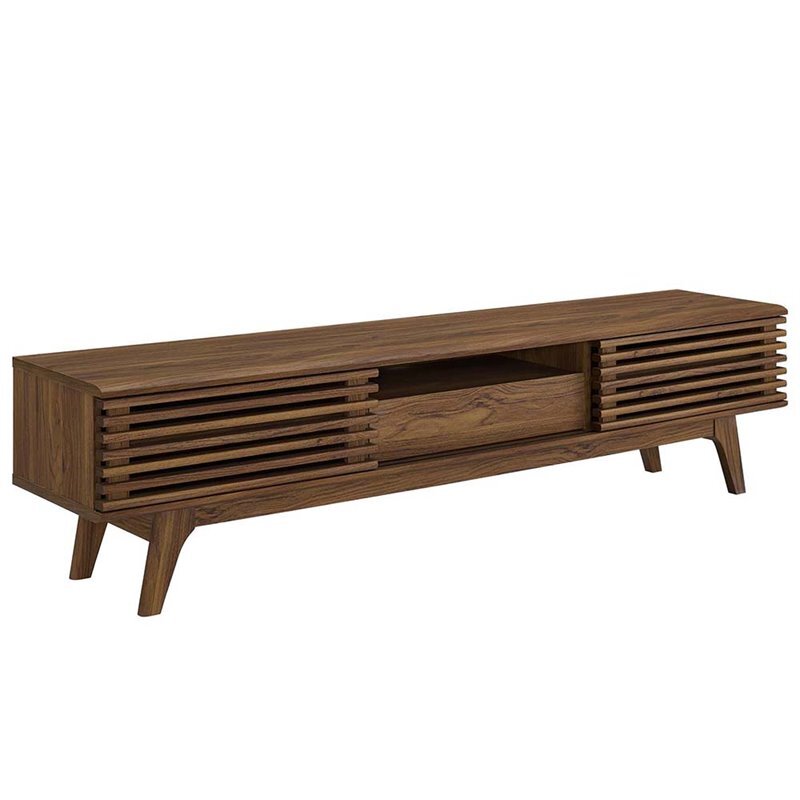 Modway Render 70″ Modern Wood TV Stand for TVs up to 78″ in Walnut