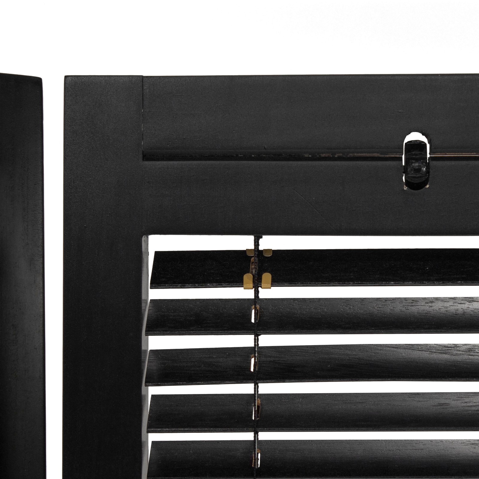 6 ft. Tall Adjustable Shutter Room Divider Black 6 Panel