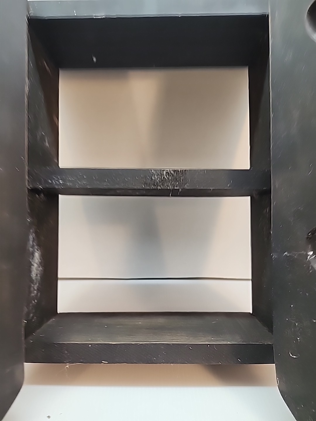 Vintage 19″ Wooden Heart Cutout Shelf Doors Cubbies Country Cottage -Black Paint