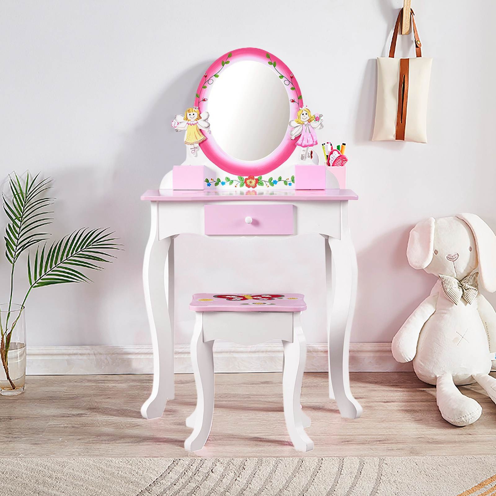 Kids Wooden Vanity Set Easy Assembly Step-by-Step Instructions Included