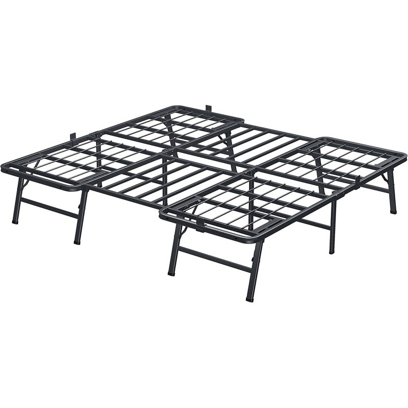 Foldable King Bed Frame Easy Assembly Squeak Resistant Under Bed Storage New
