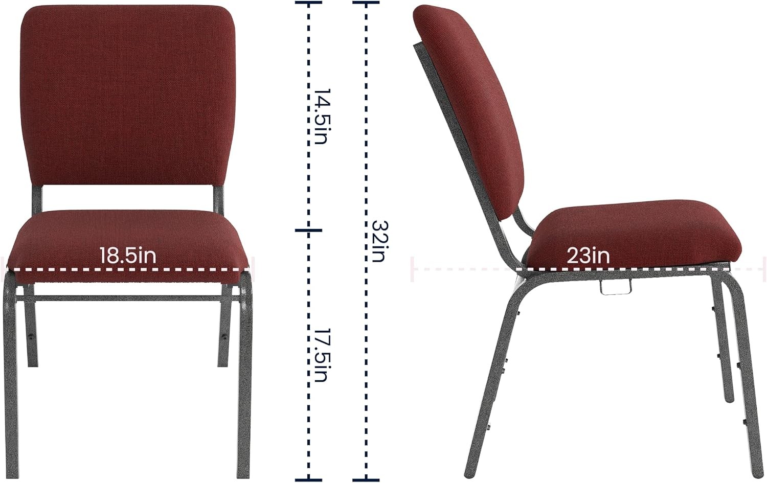 Advantage Maroon Multipurpose Church Chairs – 18.5 in. Wide