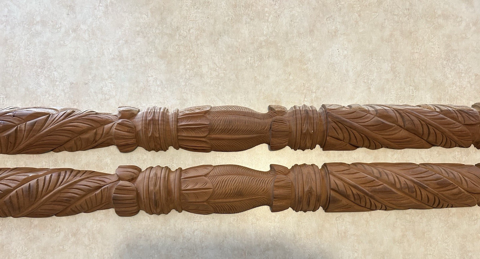 (2) 37 IN. FURNITURE 1/2 COLUMNS Mahogany UNFINISHED