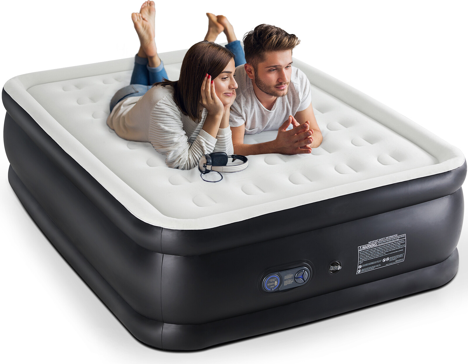Inflatable Air Mattress with Built-in Pump and Non-Slip Bottom Indoor Outdoor