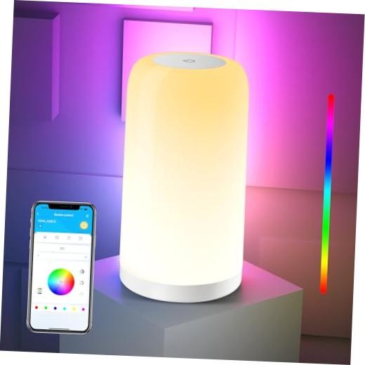Smart Touch Bedside Table Lamp, Dimmable Night Lamp, Plug-in Table Lamp,