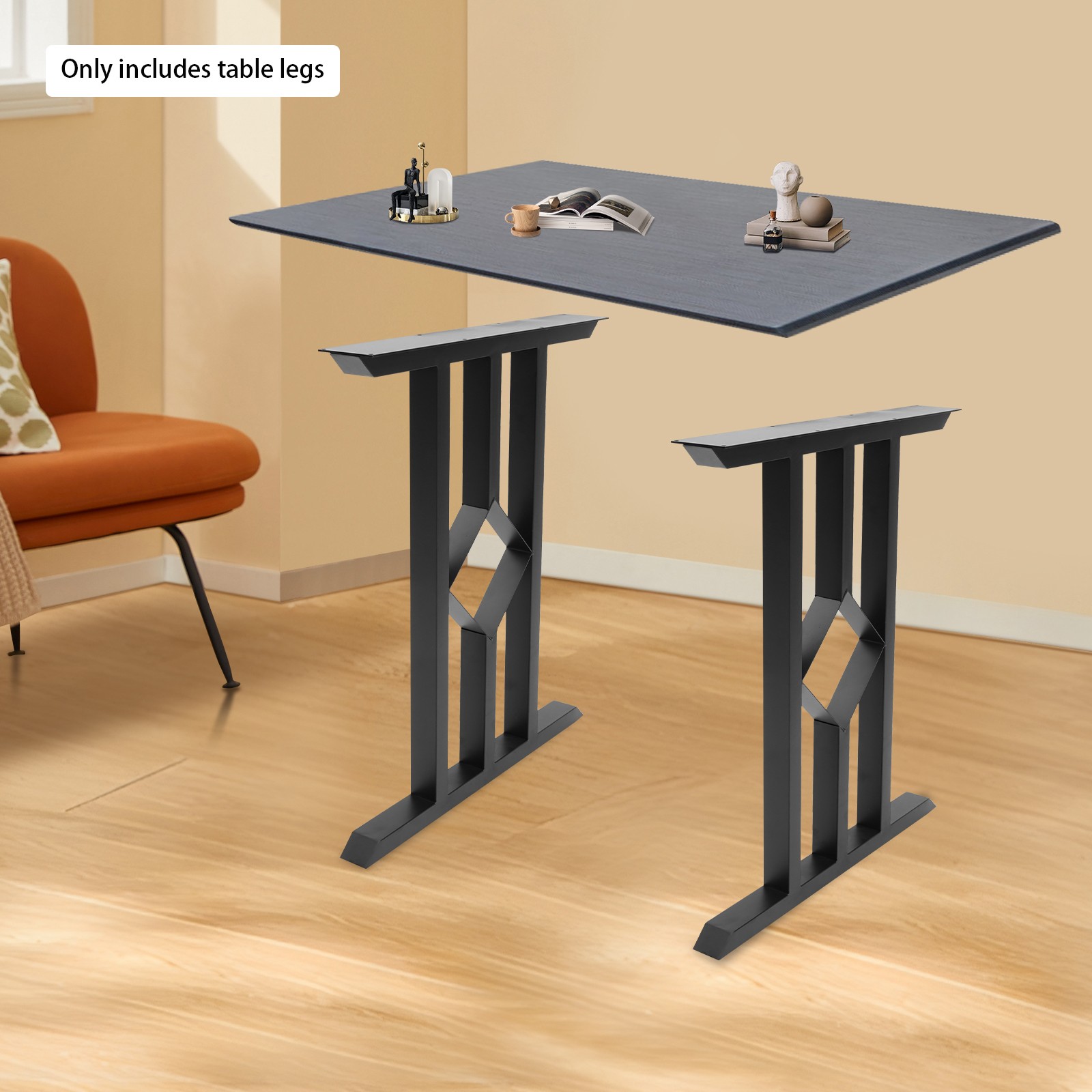Metal Table Legs, 2pcs Table Legs, 28.5″ Heavy Duty Desk Legs