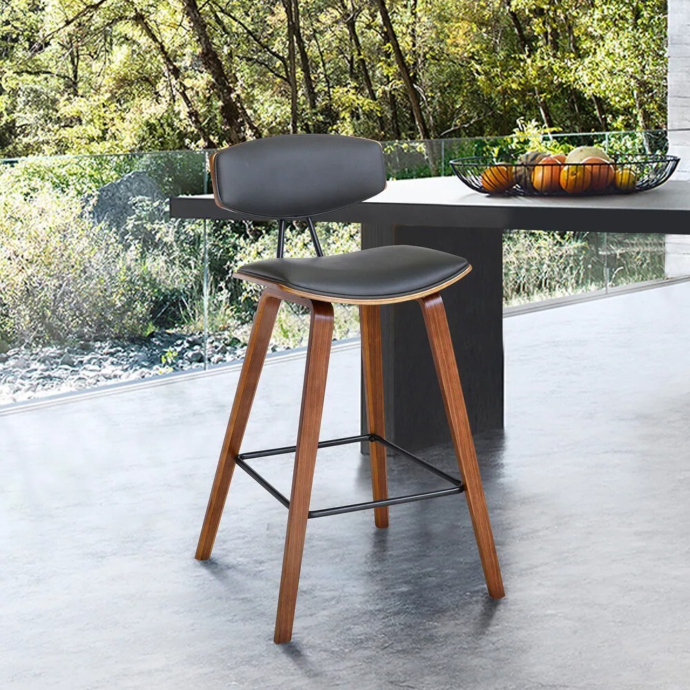 Set of 2 Mid Century Counter Height Bar Stools 28.5-inch Modern Kitchen Chairs