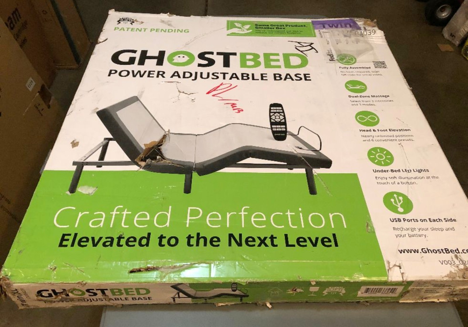 Brand New GHOSTBED TWIN XL POWER ADJUSTABLE BASE – Black – Local Pickup Only