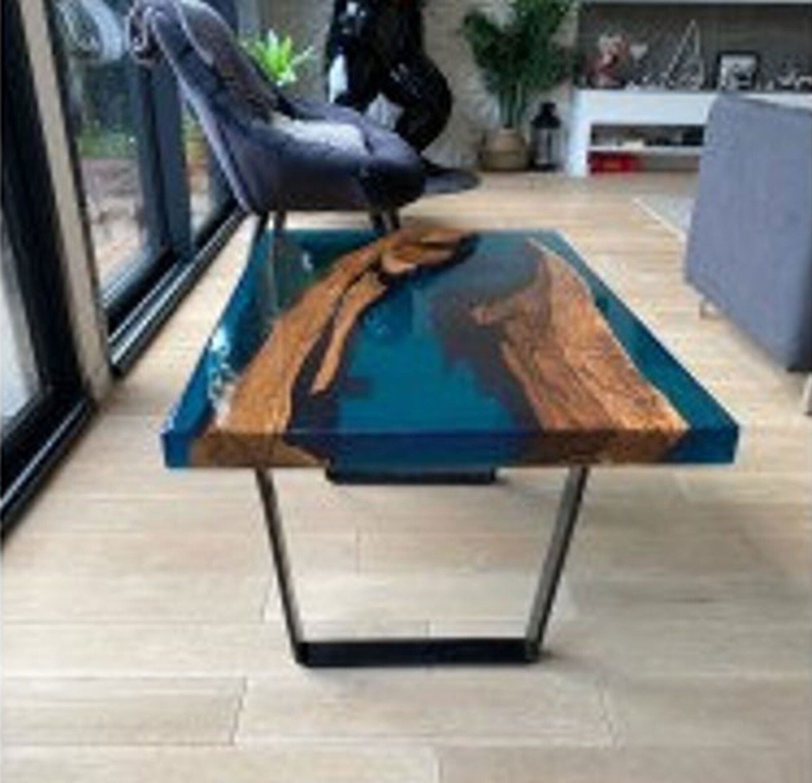 Epoxy Table, dining, sofa, center table top Live Edge Wood Table center furnitur