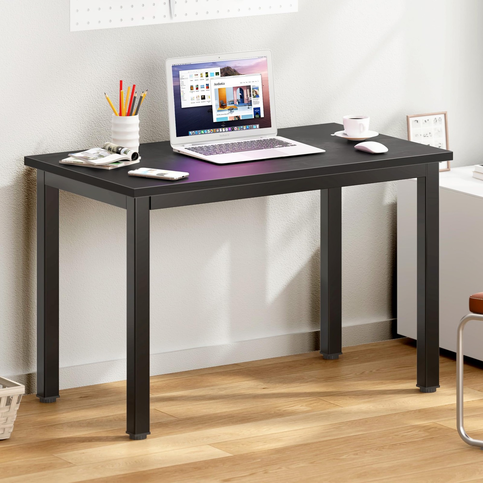 31.5 Inch Black Walnut Small Computer Desk Adjustable Home Office Table