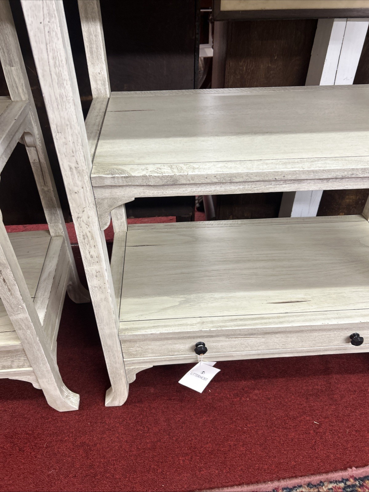 Uttermost “Bridgely” Mango Etagere/Shelving Unit In Aged White 25661 MSRP $1600