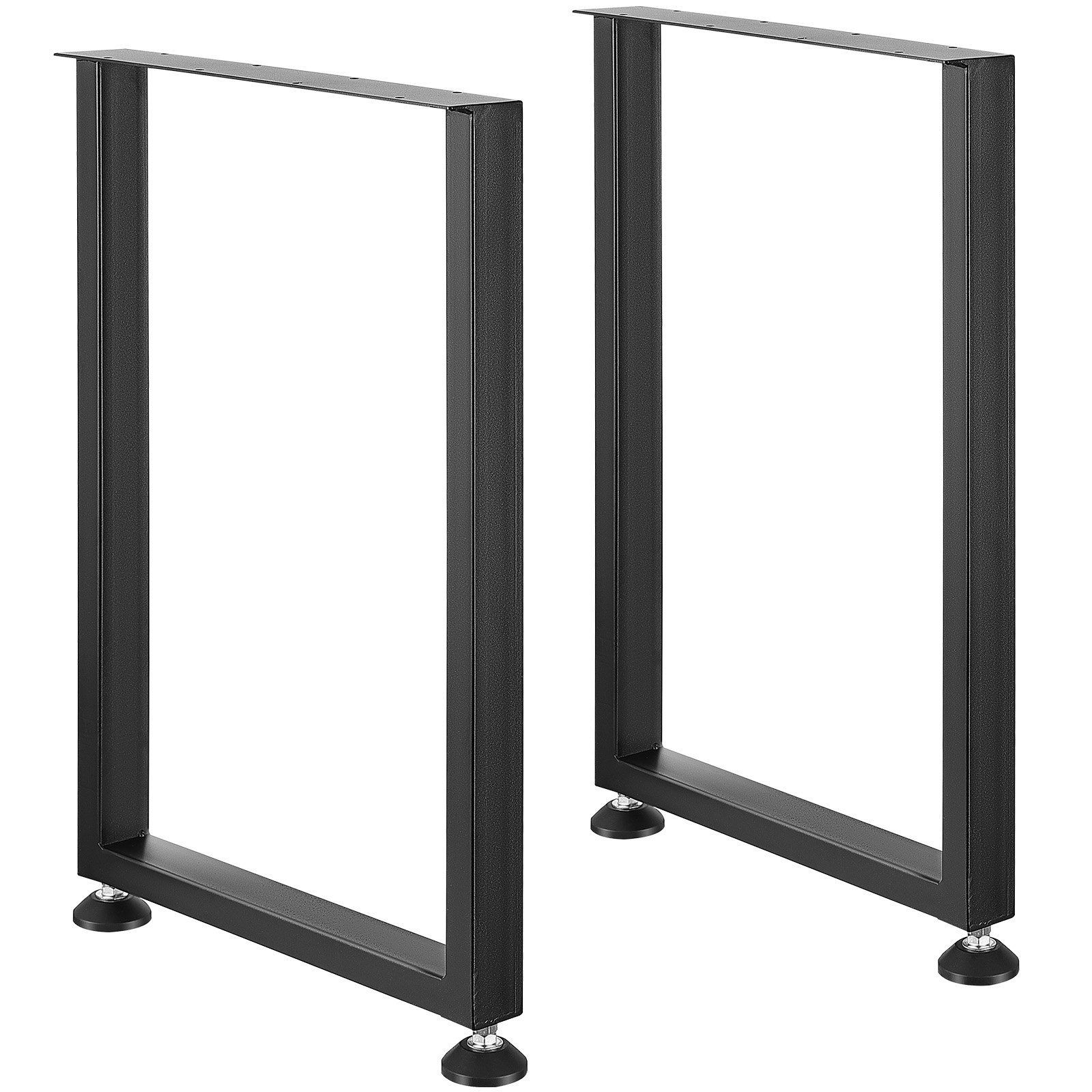 2-Piece 28in 1000lb Heavy Duty Adjustable Square Black ReinforcedSteel Legs