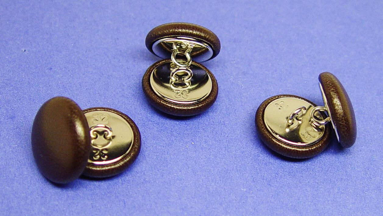 GENUINE LEATHER TUFTING BUTTONS 6 Dark Chocolate Brown 20mm (13/16″) made in USA