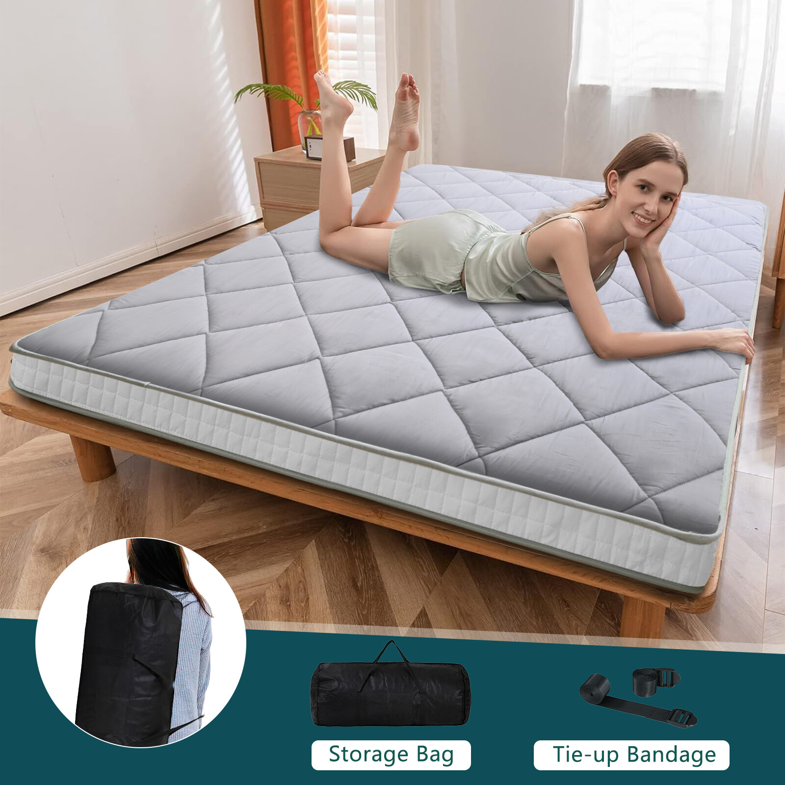 NAIZEA Japanese Floor Mattress Futon Mattress 4” Thickness Cushion Tatami Mat