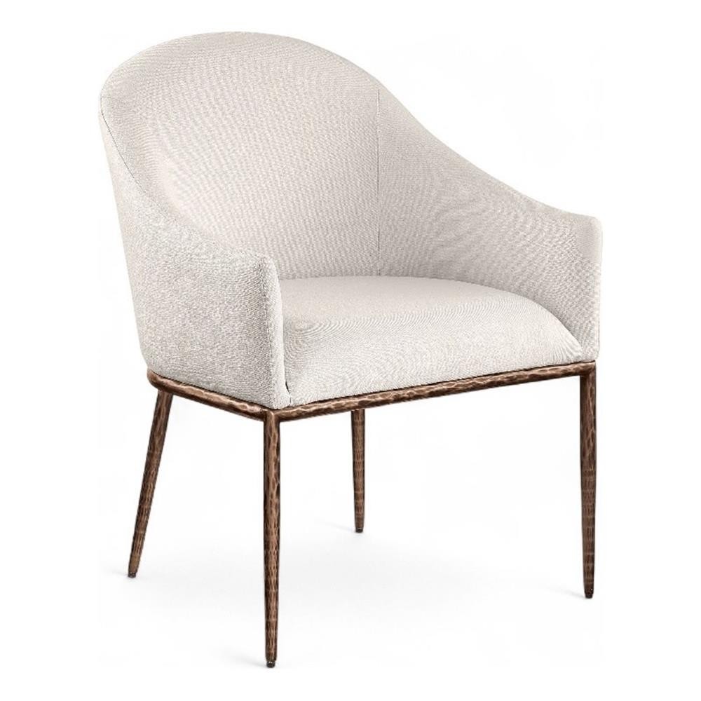Bowery Hill Contemporary Beige Linen Textured Performance Fabric Dining AC