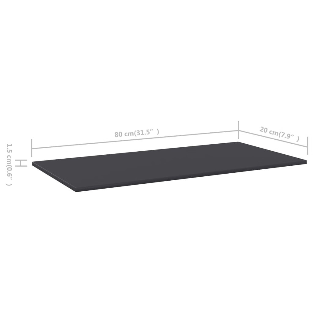 Shelf Set of 4 Grey Engineered wood 31.5 in Extra Thick Surface