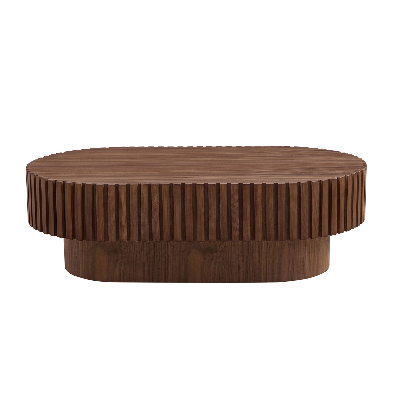 Modern multi-functional handcrafted oval wooden coffee table for the living room
