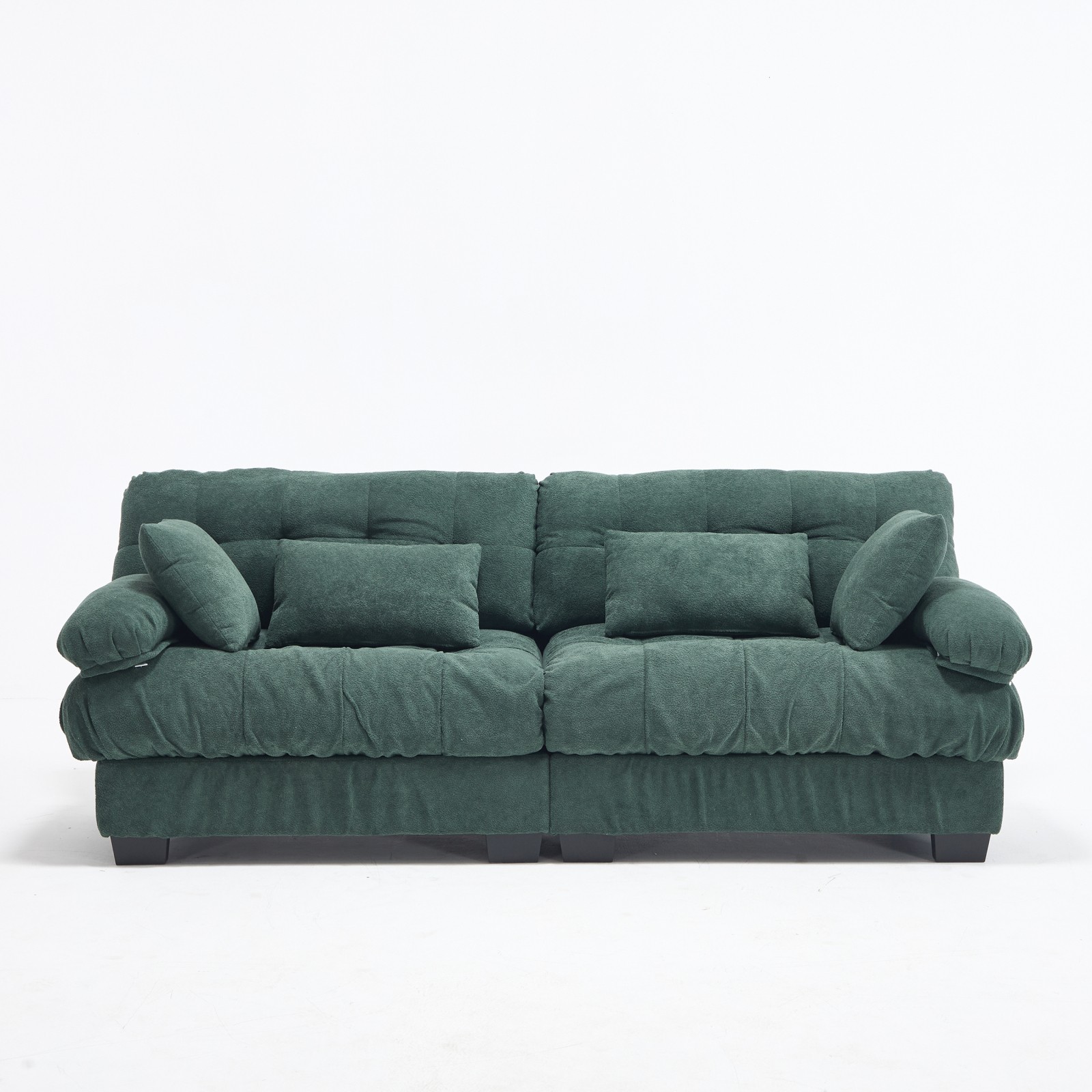 Modular Sectional Sofa Loveseat, Deep Seat Cloud Couch, 2-Seater, Green